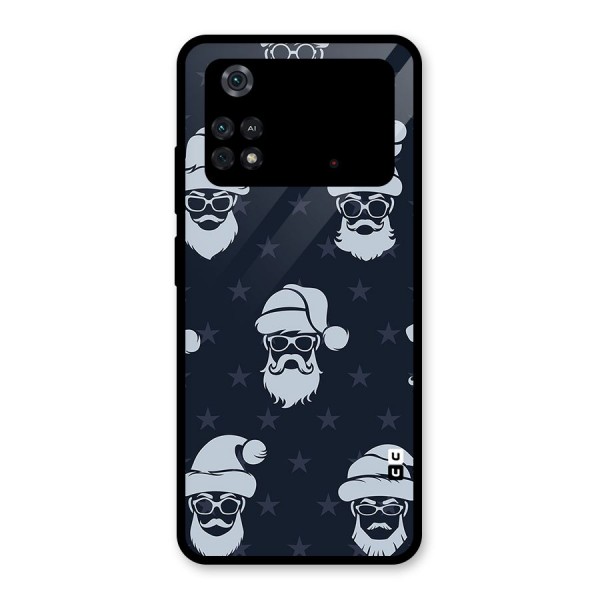 Hipster Santa Glass Back Case for Poco M4 Pro 4G