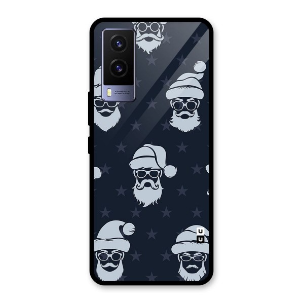 Hipster Santa Glass Back Case for Vivo V21e 5G