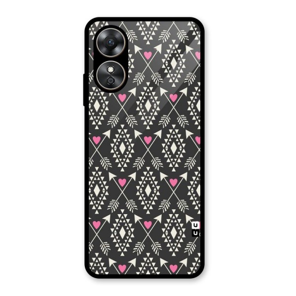 Hit Arrow Love Glass Back Case for Oppo A17