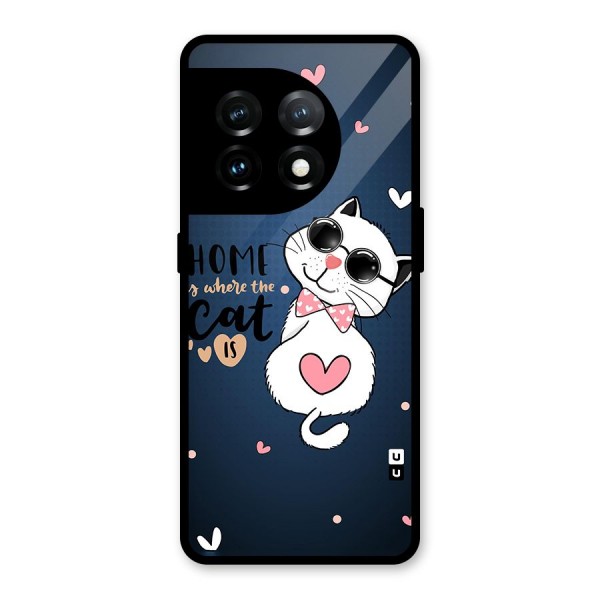 Home Where Cat Glass Back Case for OnePlus 11