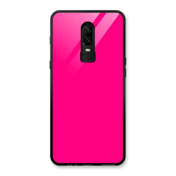 Hot Pink Glass Back Case for OnePlus 6