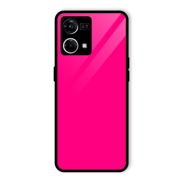 Hot Pink Glass Back Case for Oppo F21s Pro 4G