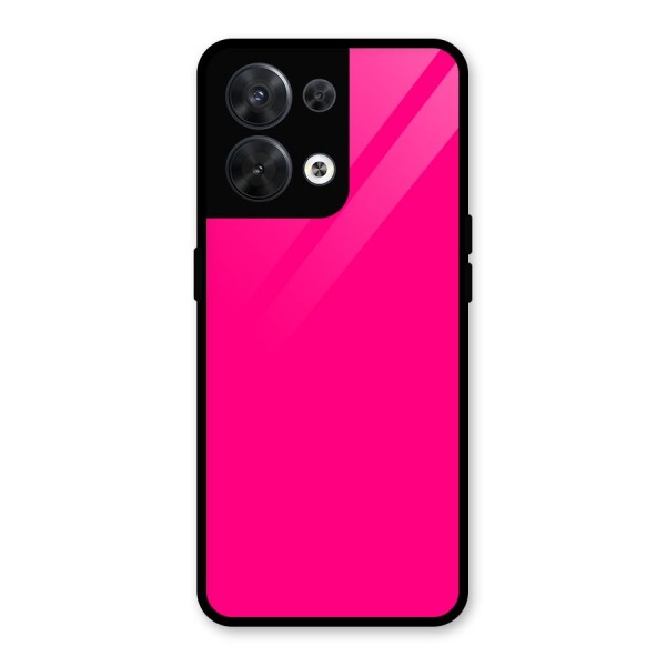 Hot Pink Glass Back Case for Oppo Reno8 5G