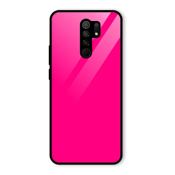 Hot Pink Glass Back Case for Redmi 9 Prime