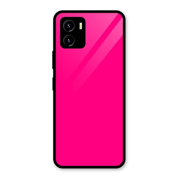 Hot Pink Glass Back Case for Vivo Y15s