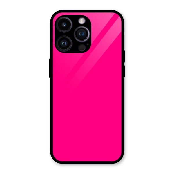 Hot Pink Glass Back Case for iPhone 14 Pro Max