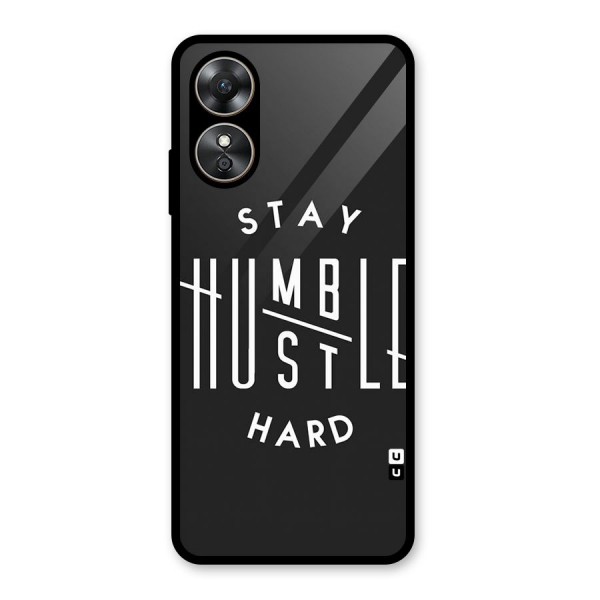 Hustle Hard Glass Back Case for Oppo A17