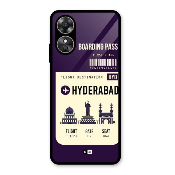 Hyderabad Boarding Pass Glass Back Case for Oppo A17