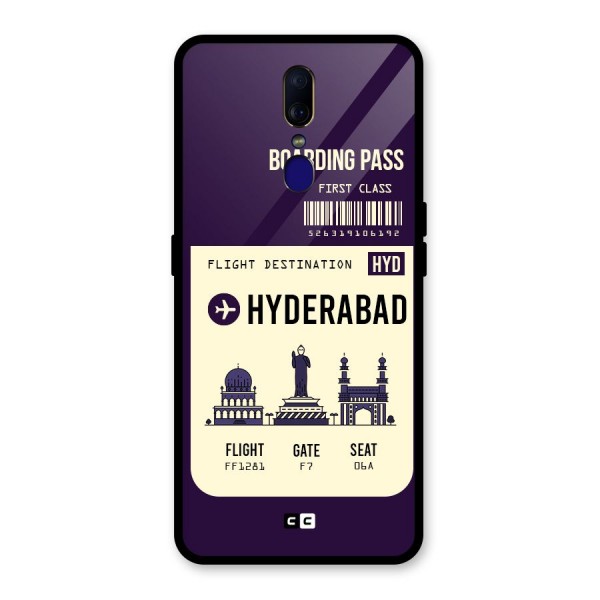 Hyderabad Boarding Pass Glass Back Case for Oppo F11