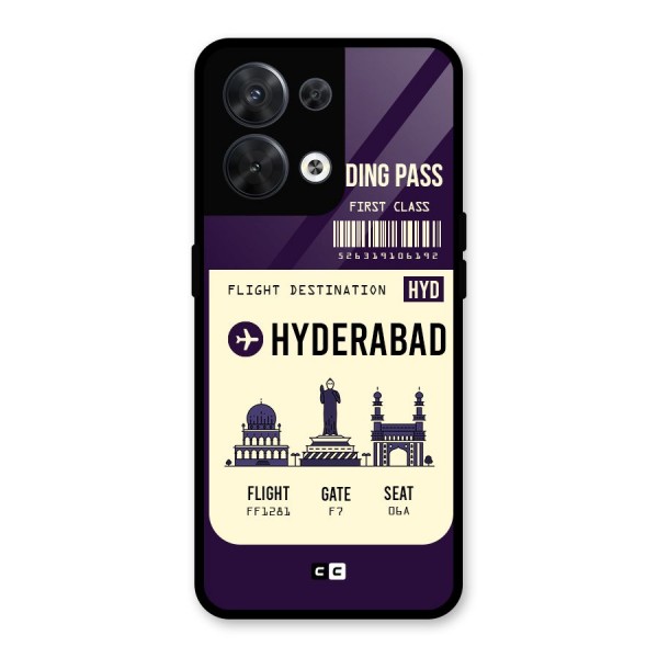 Hyderabad Boarding Pass Glass Back Case for Oppo Reno8 5G