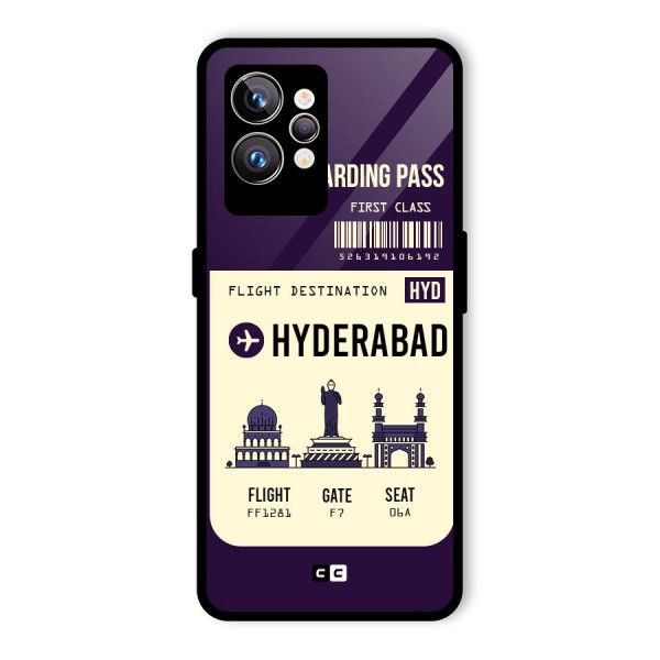 Hyderabad Boarding Pass Glass Back Case for Realme GT2 Pro