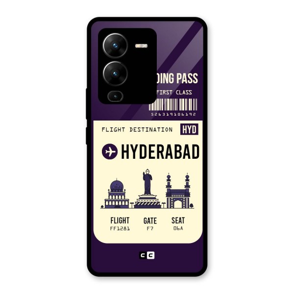 Hyderabad Boarding Pass Glass Back Case for Vivo V25 Pro