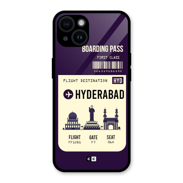 Hyderabad Boarding Pass Glass Back Case for iPhone 14