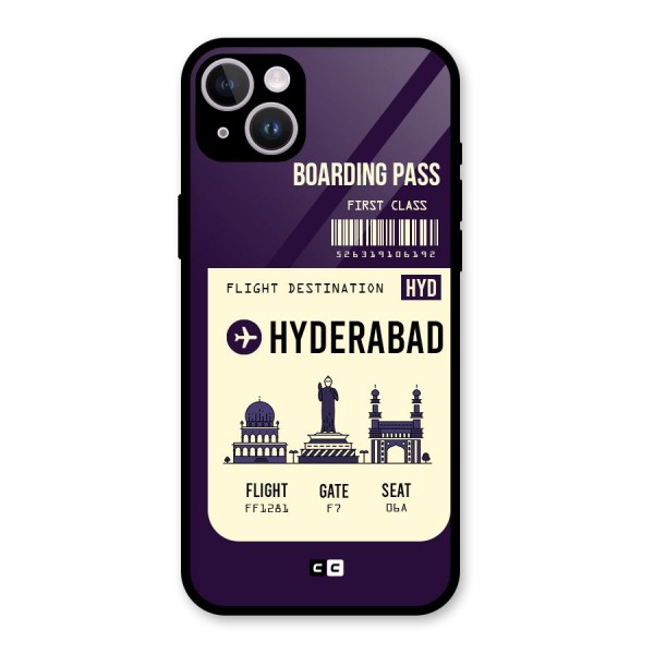 Hyderabad Boarding Pass Glass Back Case for iPhone 14 Plus