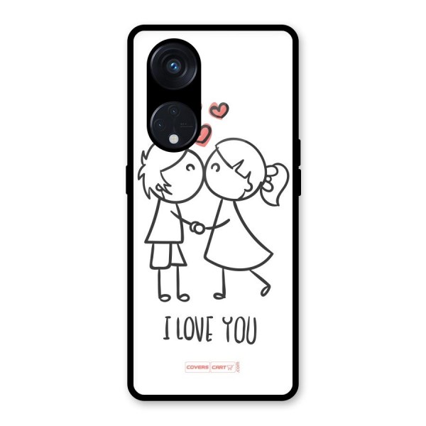 I Love You Glass Back Case for Reno8 T 5G