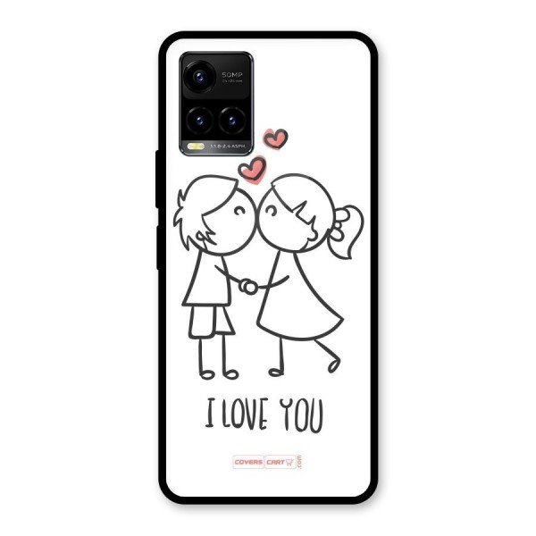 I Love You Glass Back Case for Vivo Y21A