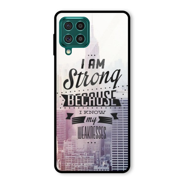 I am Strong Glass Back Case for Galaxy F62