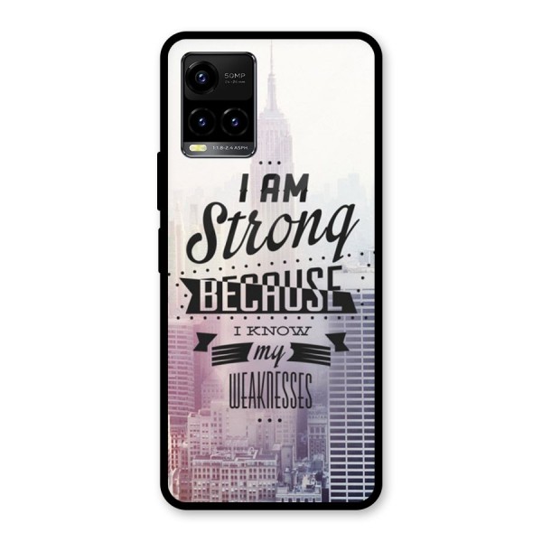 I am Strong Glass Back Case for Vivo Y21 2021