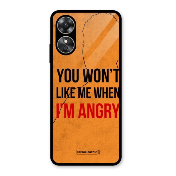 I m Angry Glass Back Case for Oppo A17