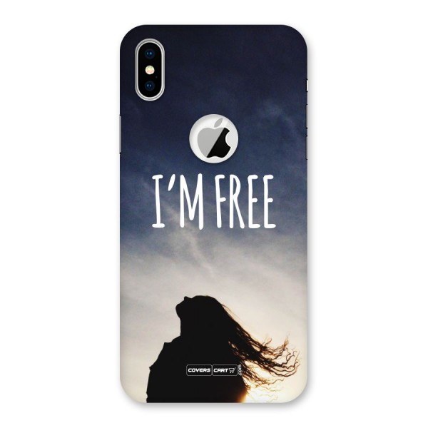 I m Free Back Case for iPhone XS Logo Cut