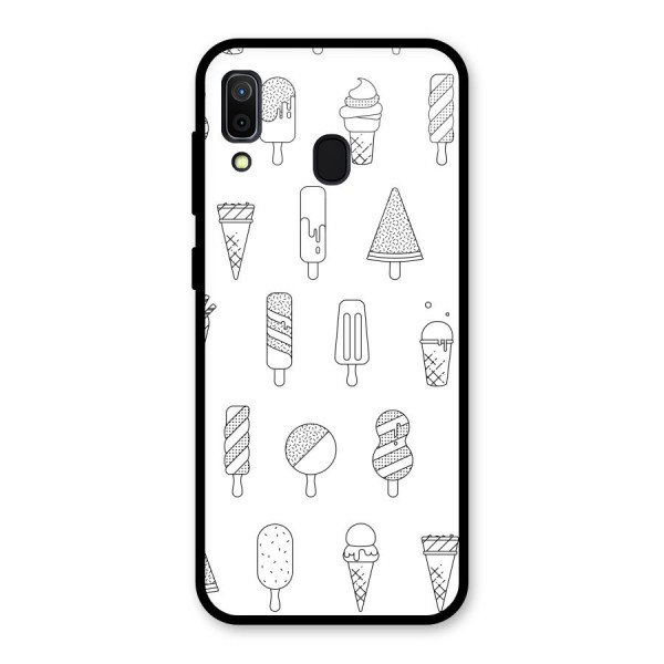 Ice Cream Lines Glass Back Case for Galaxy A30