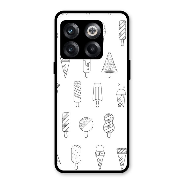 Ice Cream Lines Glass Back Case for OnePlus 10T