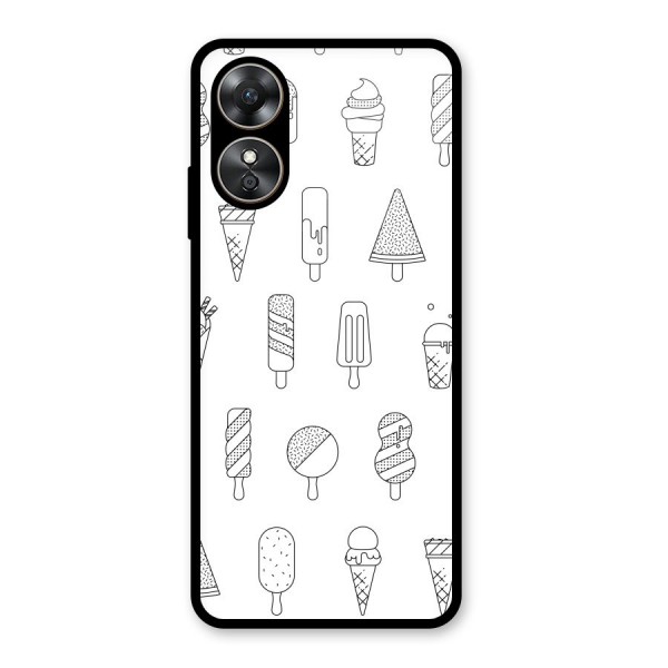 Ice Cream Lines Glass Back Case for Oppo A17