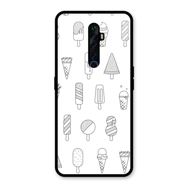 Ice Cream Lines Glass Back Case for Oppo Reno2 Z