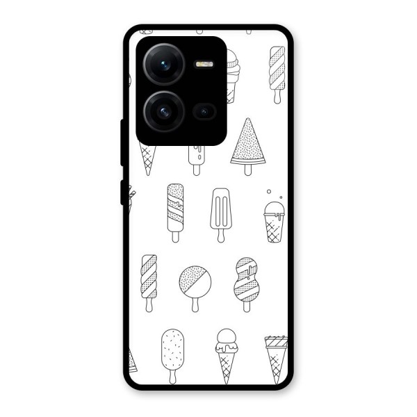 Ice Cream Lines Glass Back Case for Vivo V25