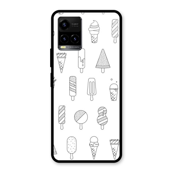 Ice Cream Lines Glass Back Case for Vivo Y21A