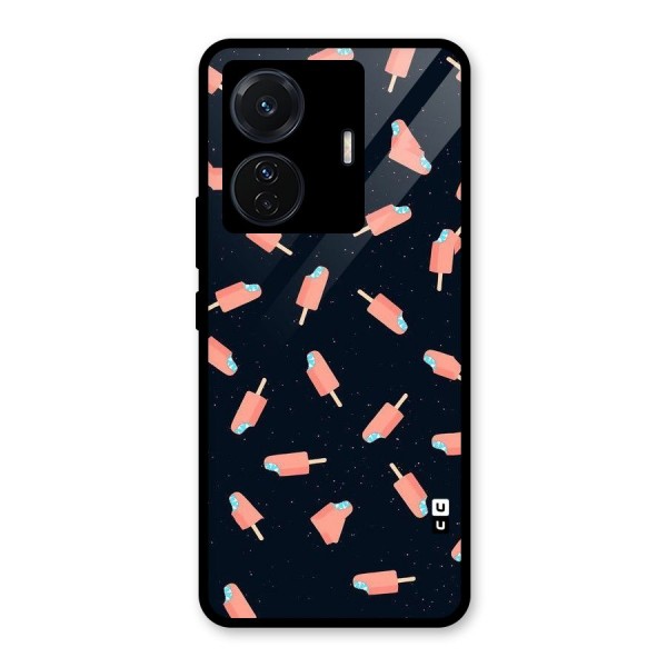 Icy Pattern Glass Back Case for Vivo T1 Pro