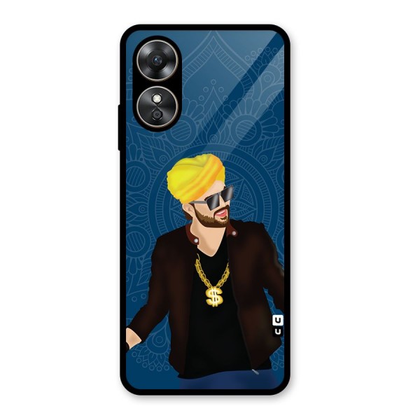 Indie Pop Illustration Glass Back Case for Oppo A17