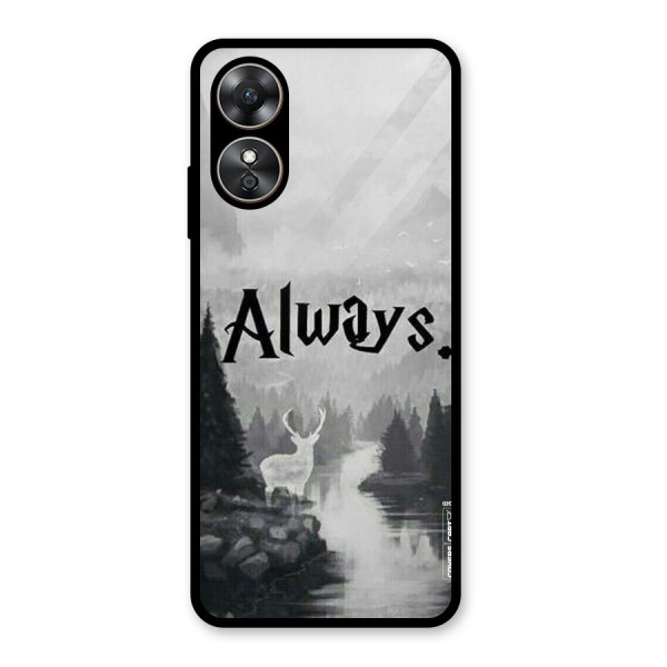 Invisible Deer Glass Back Case for Oppo A17