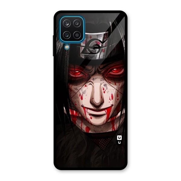 Itachi Uchiha Red Eyes Glass Back Case for Galaxy A12