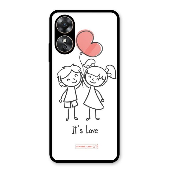 Its Love Glass Back Case for Oppo A17