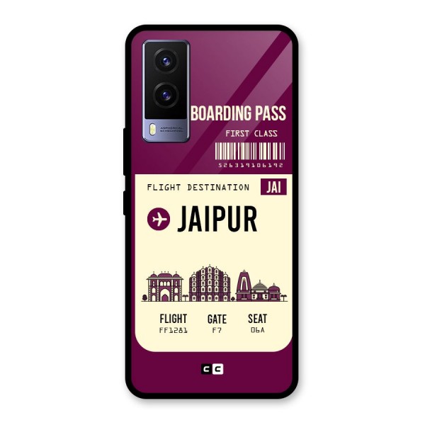 Jaipur Boarding Pass Glass Back Case for Vivo V21e 5G