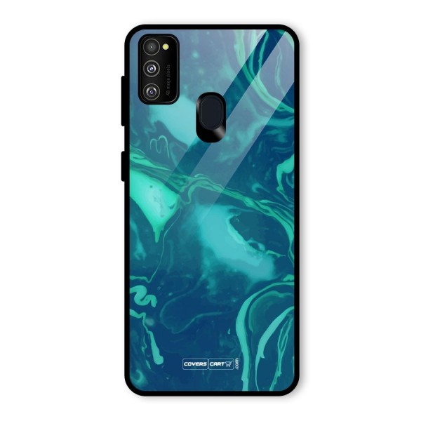 Jazzy Green Marble Texture Glass Back Case for Galaxy M30s