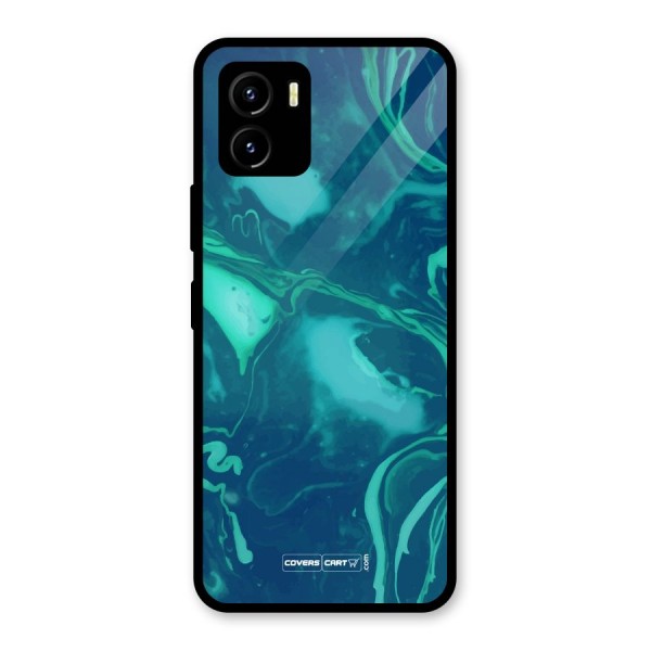 Jazzy Green Marble Texture Glass Back Case for Vivo Y15s