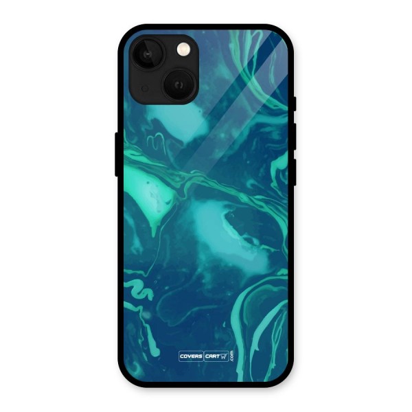 Jazzy Green Marble Texture Glass Back Case for iPhone 13