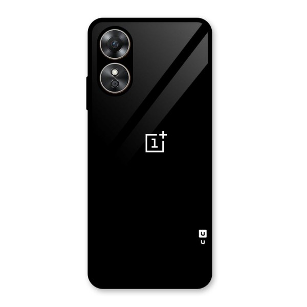 Jet Black OnePlus Special Glass Back Case for Oppo A17