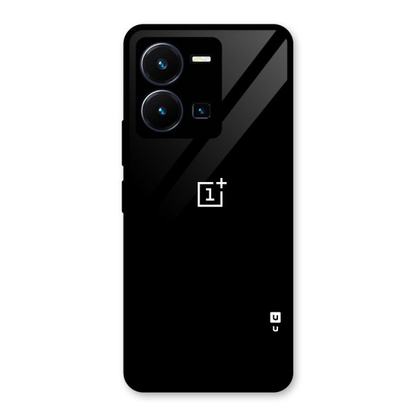 Jet Black OnePlus Special Glass Back Case for Vivo Y35