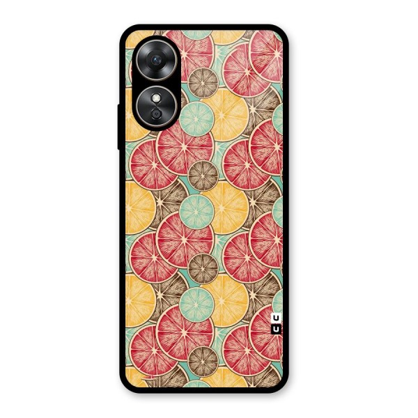 Juicy Pattern Glass Back Case for Oppo A17