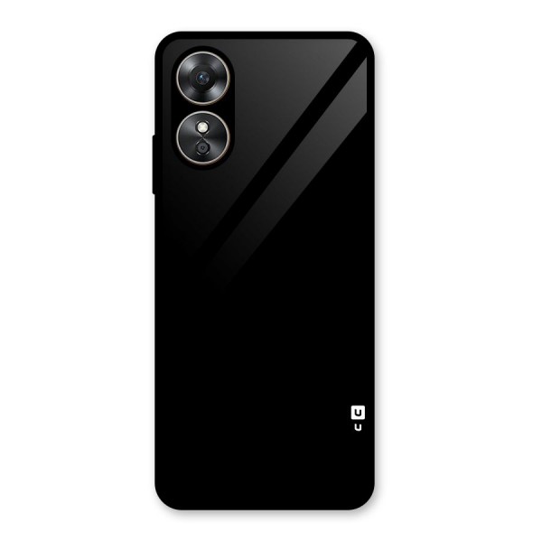 Just Black Glass Back Case for Oppo A17