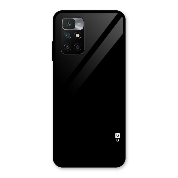 Just Black Glass Back Case for Redmi 10 Prime