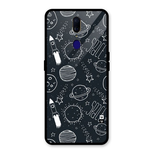 Just Space Things Glass Back Case for Oppo F11