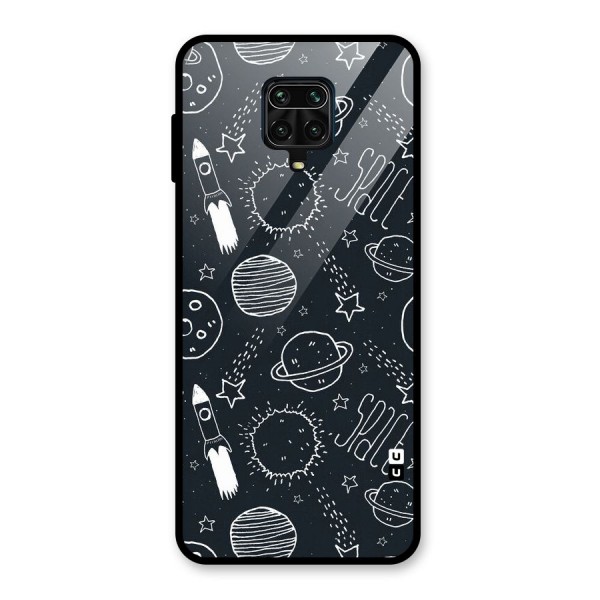 Just Space Things Glass Back Case for Poco M2 Pro