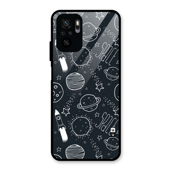 Just Space Things Glass Back Case for Redmi Note 10S