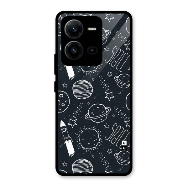 Just Space Things Glass Back Case for Vivo V25