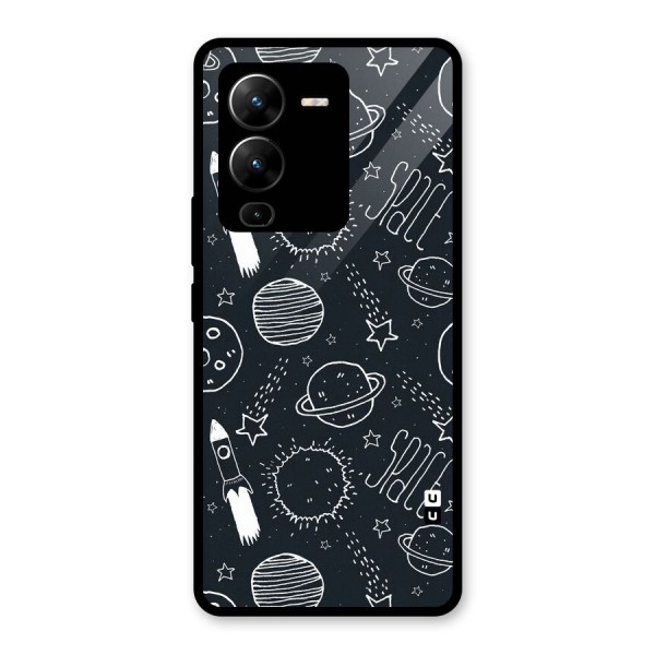 Just Space Things Glass Back Case for Vivo V25 Pro