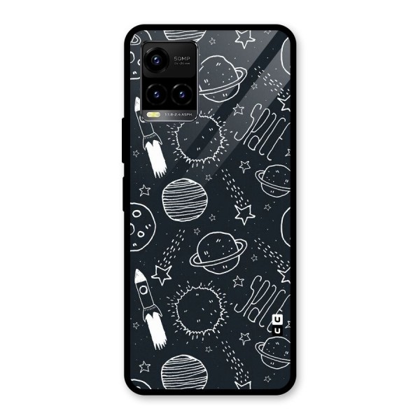 Just Space Things Glass Back Case for Vivo Y21G